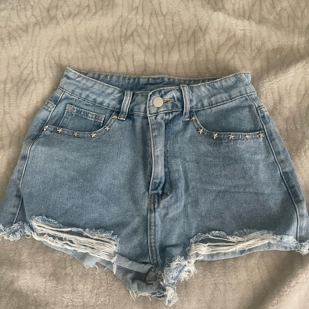 Denim star shorts